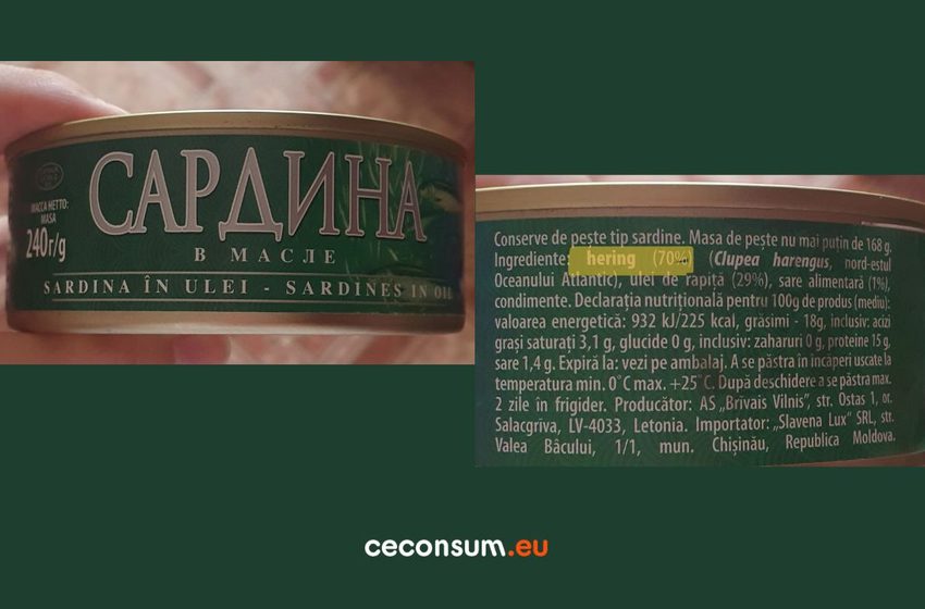  Sardină care e de fapt Hering: Consumatorii merită mai mult decât un răspuns steril de la ANSA 