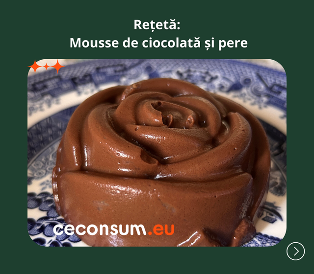 Desert cu doar două ingrediente: mousse de ciocolată și pere