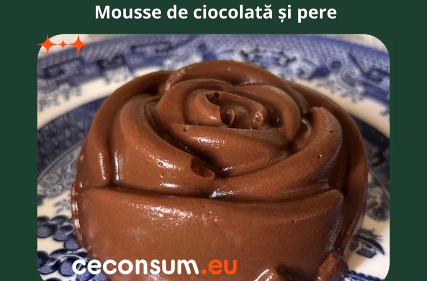  Desert cu doar două ingrediente: mousse de ciocolată și pere