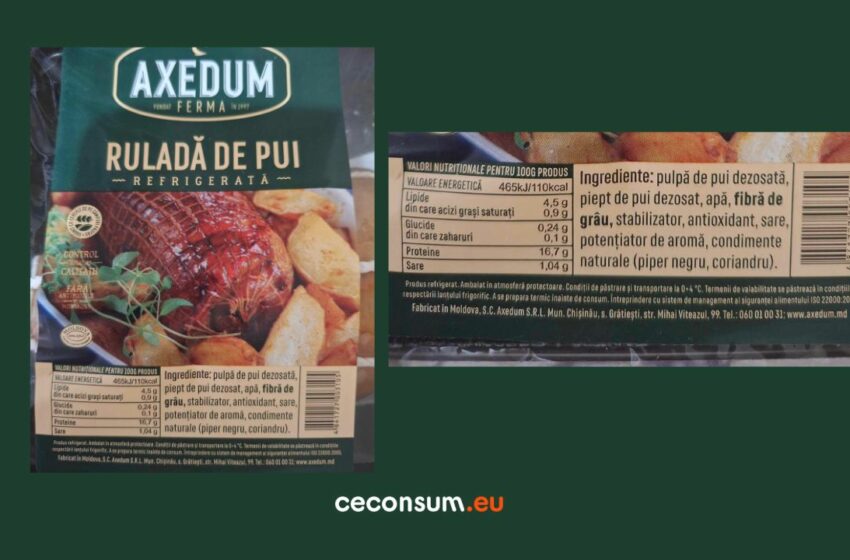  „Ruladă de pui” de la Axedum: o etichetă cu mai multe semne de întrebare